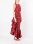 Isolda Zijden jurk Rood - Thumbnail 3