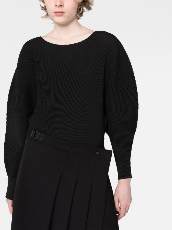 Issey Miyake Sweater van gerecycled polyester Zwart