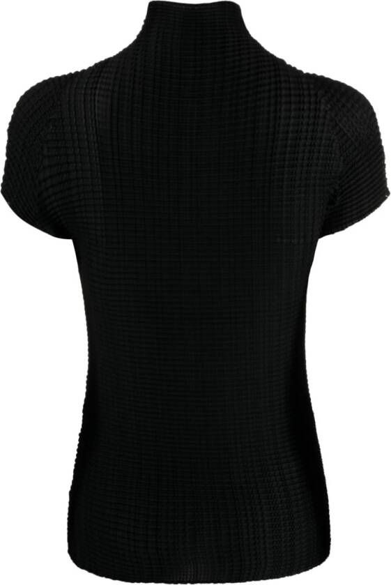 Issey Miyake T-shirt met hoge hals Zwart
