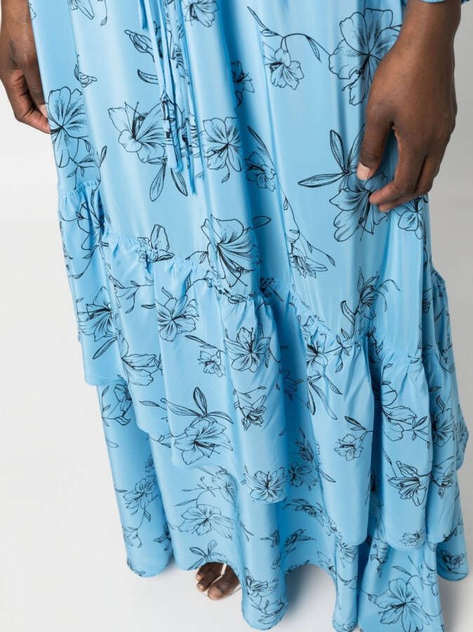 IVY OAK Maxi-jurk met bloemenprint Blauw