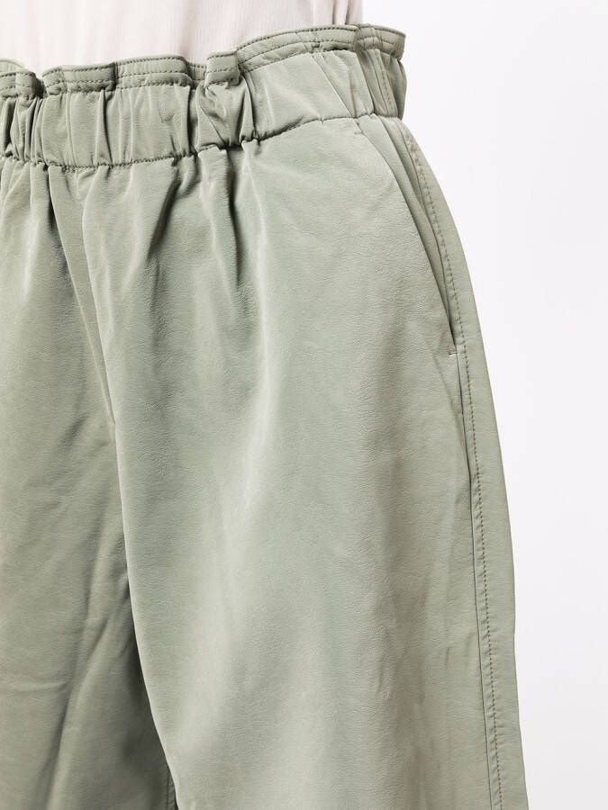 izzue Bermuda shorts met elastische tailleband Groen