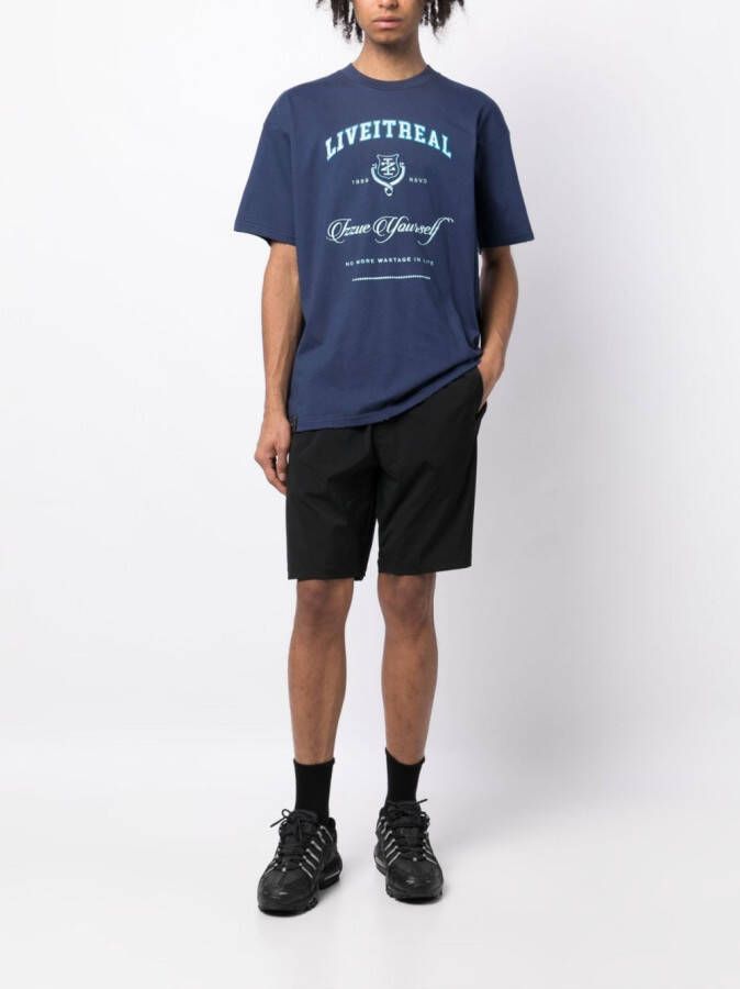 izzue T-shirt met print Blauw