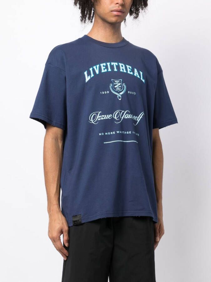 izzue T-shirt met print Blauw