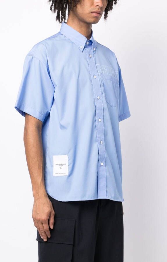 izzue Overhemd met logopatch Blauw