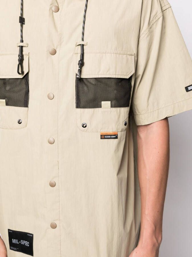 izzue Overhemd met meerdere zakken Bruin
