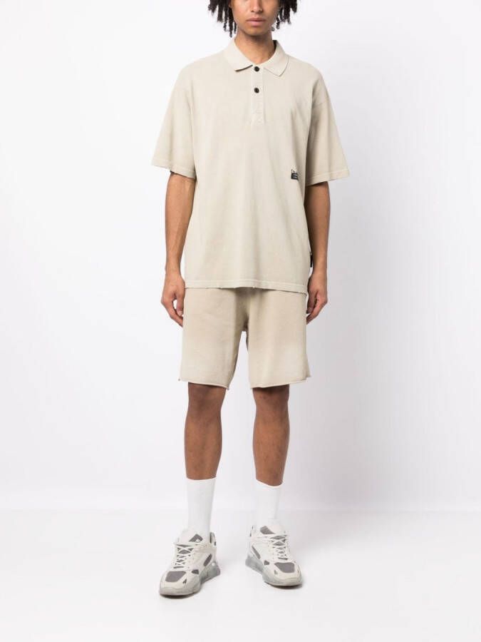 izzue Poloshirt met logopatch Beige