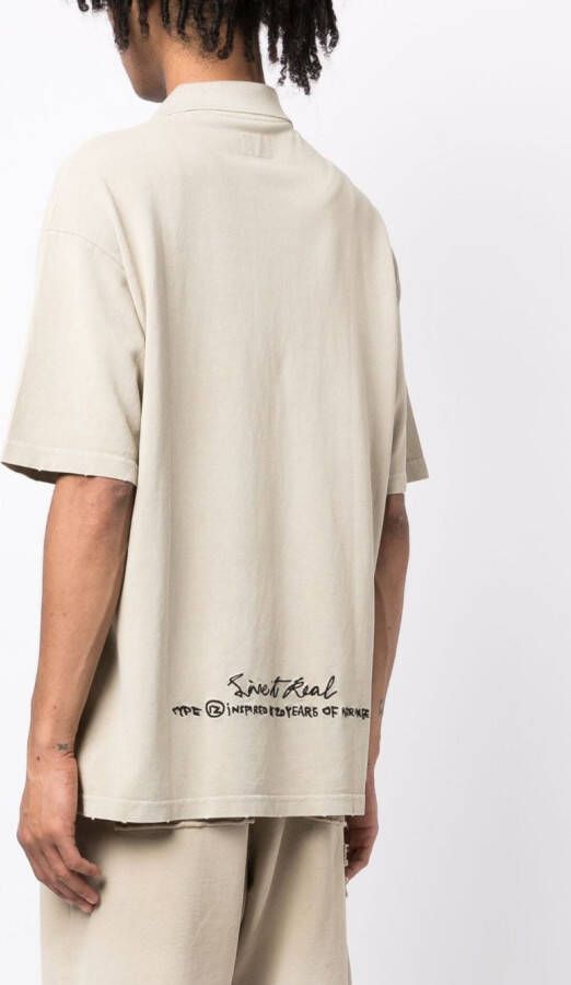 izzue Poloshirt met logopatch Beige