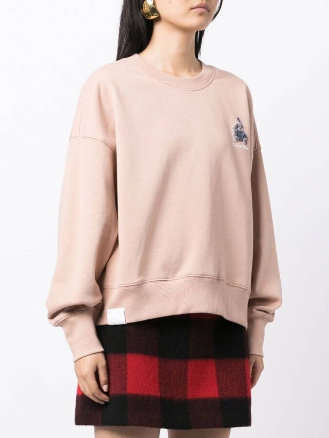 izzue Sweater met geborduurd logo Roze
