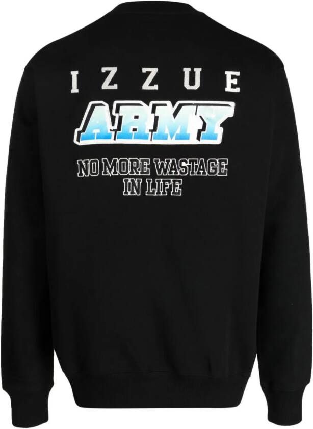 Izzue Sweater met logoprint Zwart