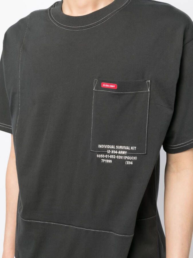 izzue T-shirt met contrasterend stiksel Grijs