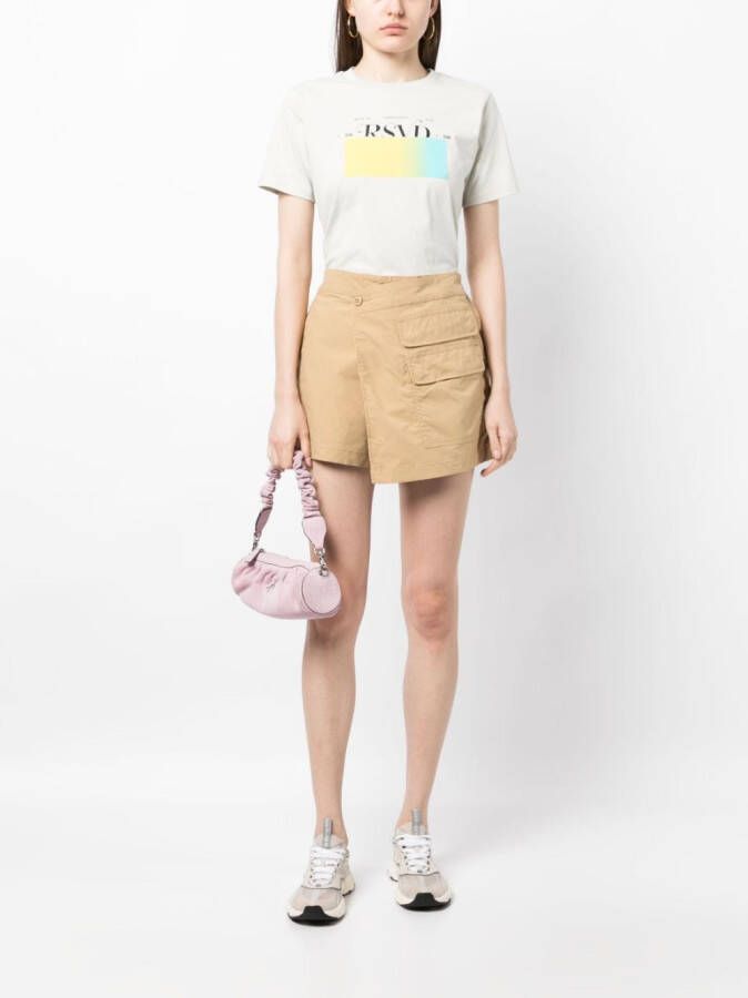izzue T-shirt met grafische print Beige
