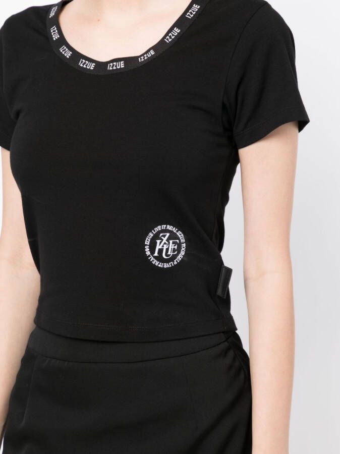izzue T-shirt met logoband Zwart