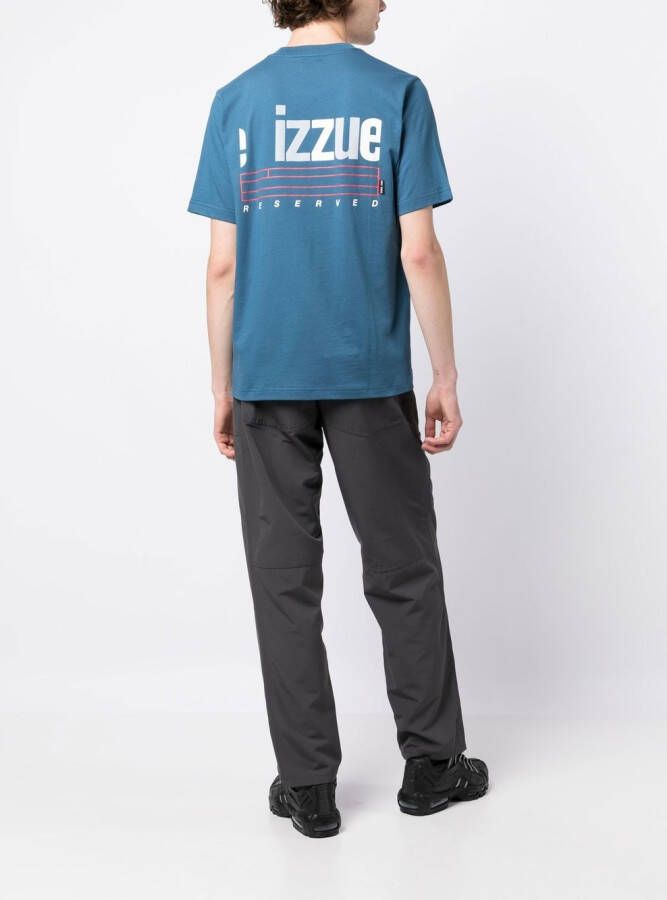 izzue T-shirt met logoprint Blauw