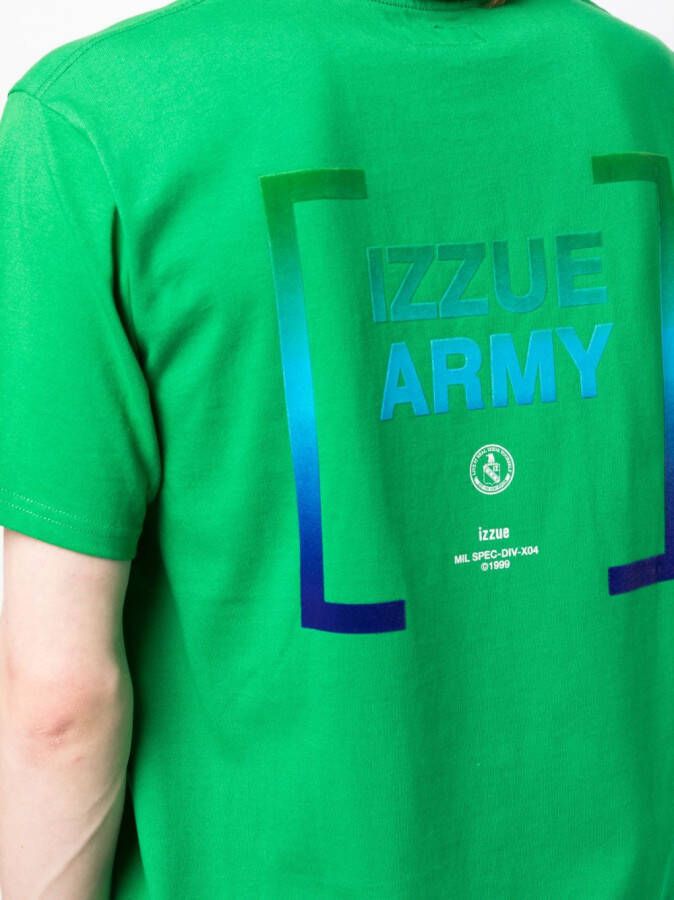 izzue T-shirt met logoprint Groen