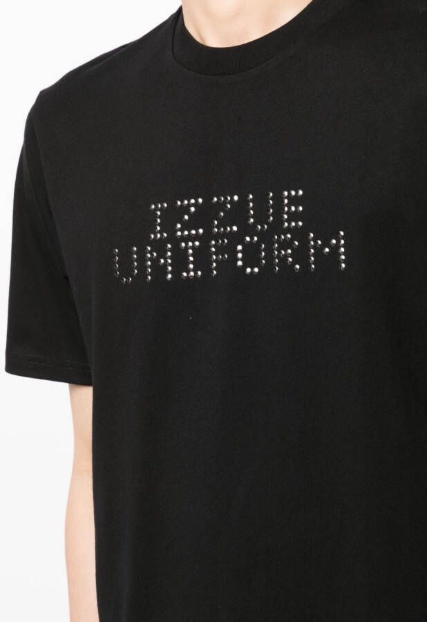 izzue T-shirt met logoprint Zwart