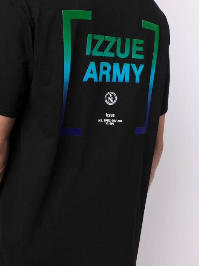 izzue T-shirt met logoprint Zwart