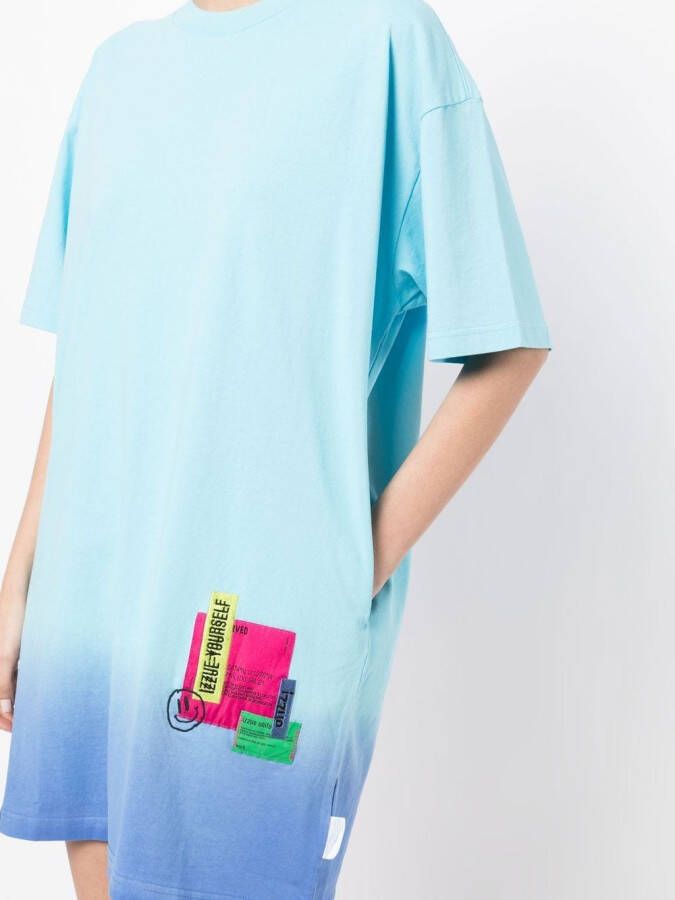 izzue T-shirt met patchwork Blauw