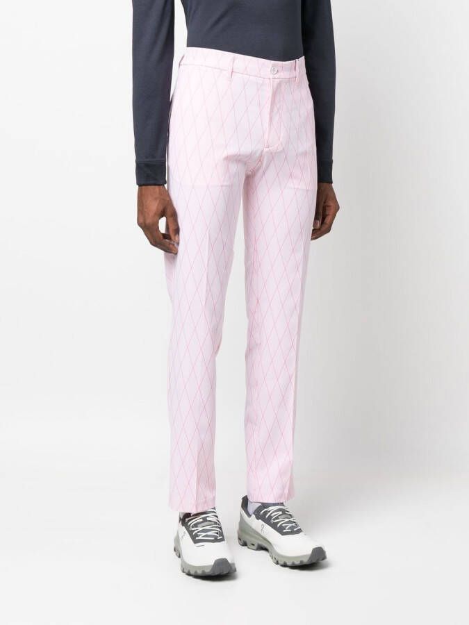 J.Lindeberg Broek met argyle ruit Roze