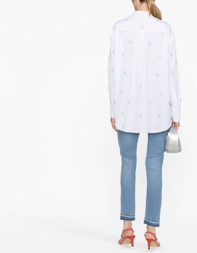 Jacob Cohën Blouse verfraaid met kristallen Wit