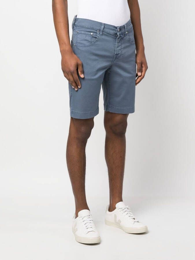 Jacob Cohën Shorts met logopatch Blauw