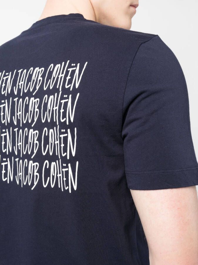 Jacob Cohën T-shirt met logoprint Blauw