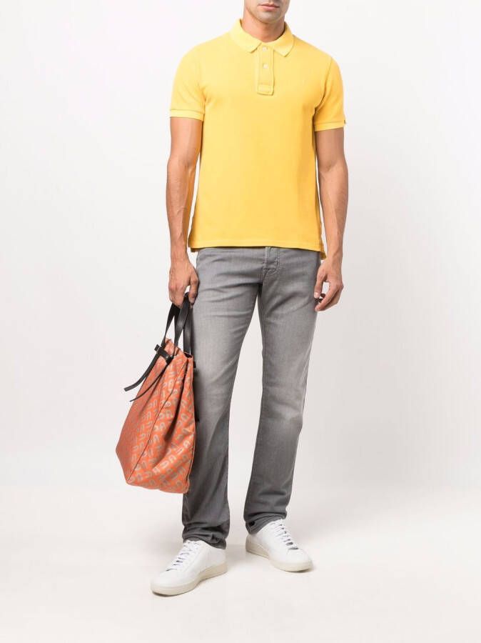 Jacob Cohën Katoenen poloshirt Geel