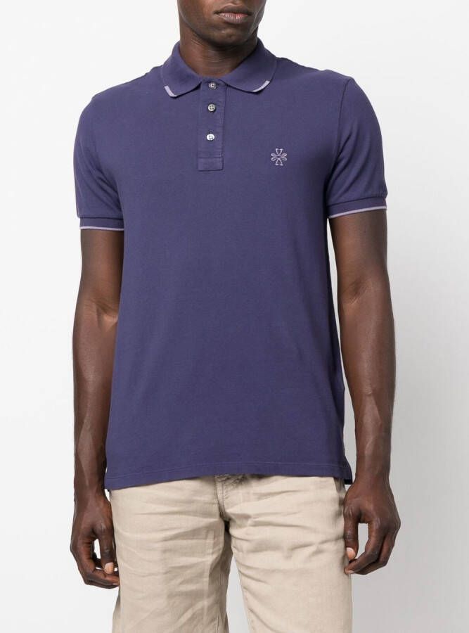 Jacob Cohën Poloshirt met geborduurd logo Paars