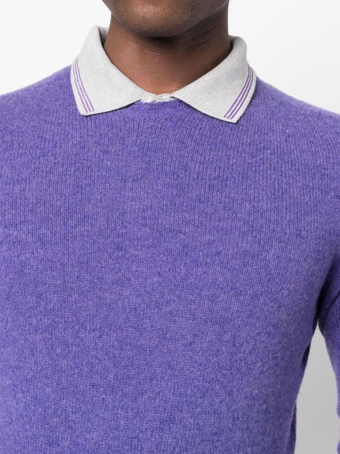 Jacob Cohën Sweater met polokraag Paars