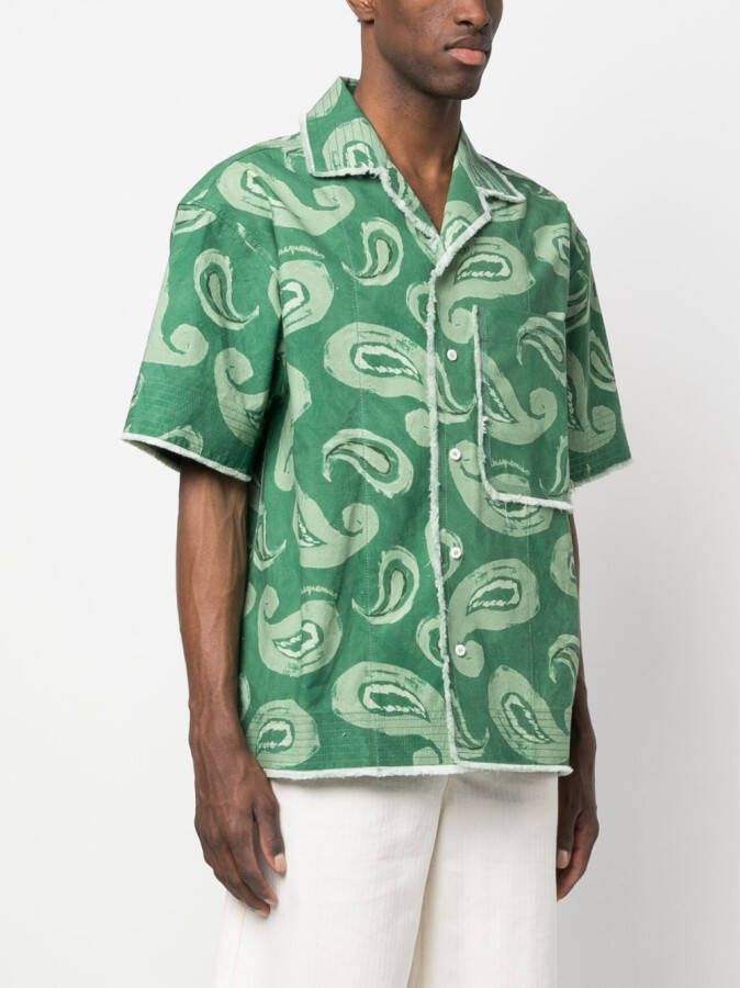 Jacquemus Overhemd met paisley-print Groen