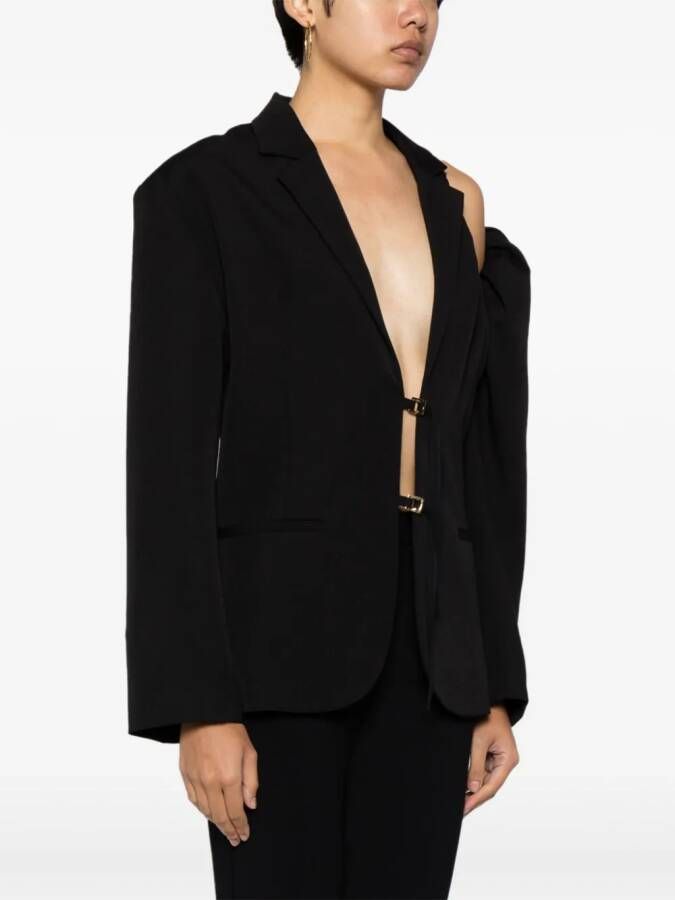 Jacquemus Asymmetrische blazer Zwart