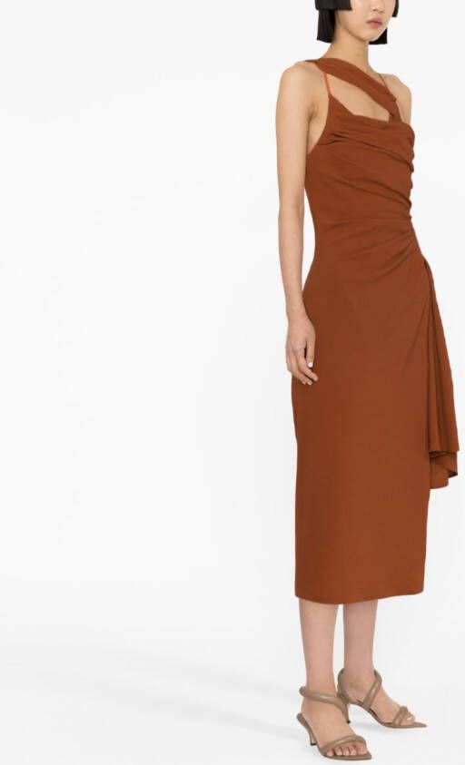 Jacquemus Asymmetrische jurk Bruin