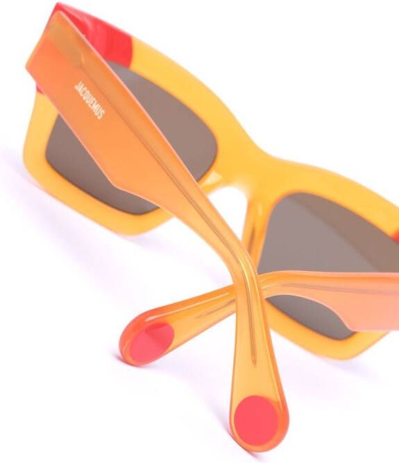 Jacquemus Baci zonnebril met vierkant montuur Oranje