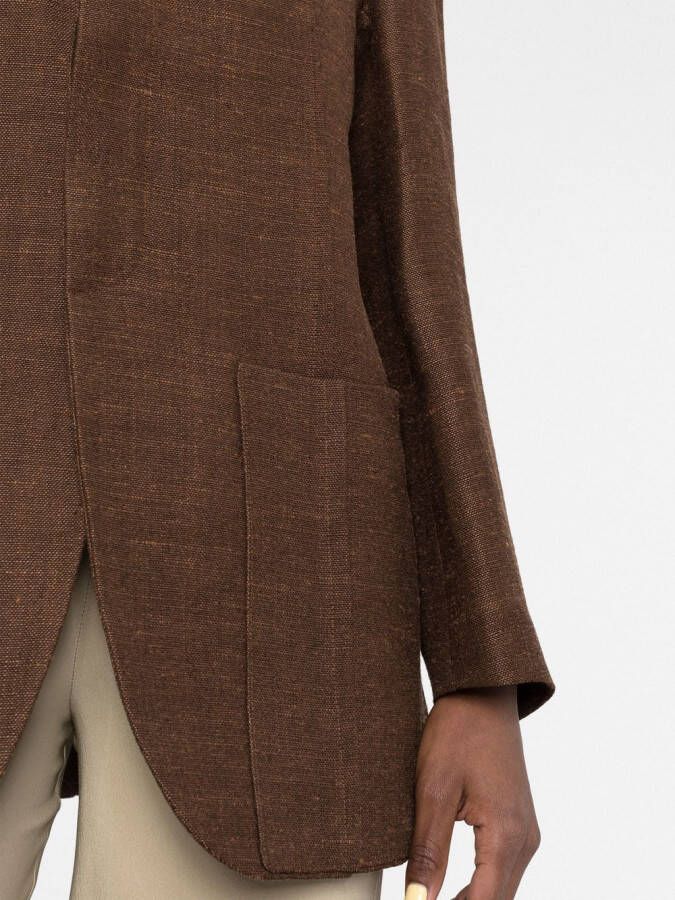 Jacquemus Blazer van jute mix Bruin