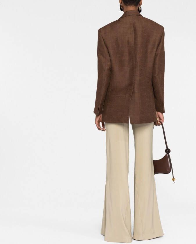 Jacquemus Blazer van jute mix Bruin