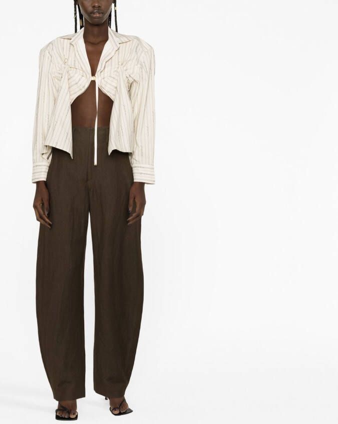 Jacquemus Blouse met krijtstreep Beige