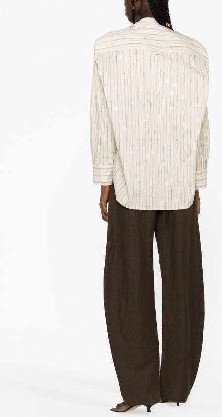 Jacquemus Blouse met krijtstreep Beige