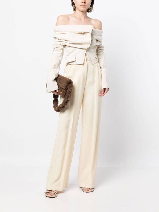 Jacquemus Gesmockte blouse Bruin
