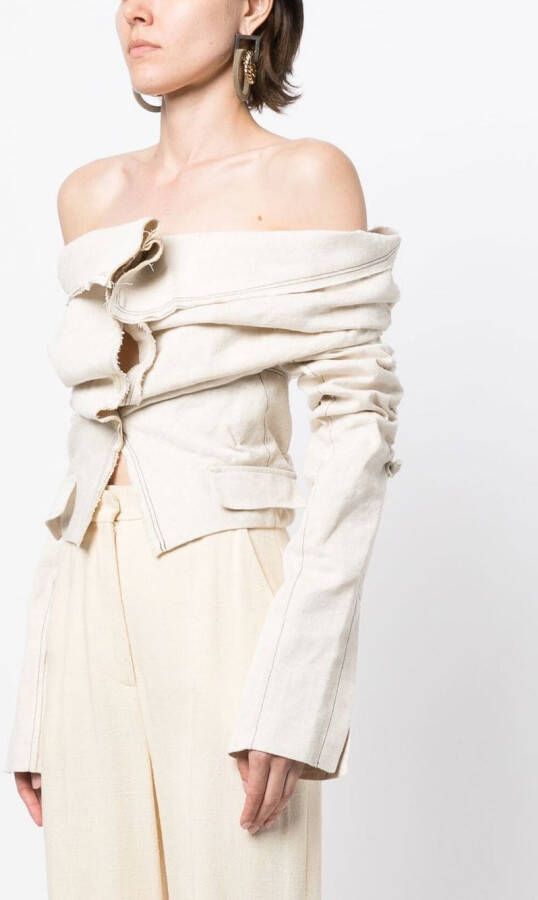 Jacquemus Gesmockte blouse Bruin