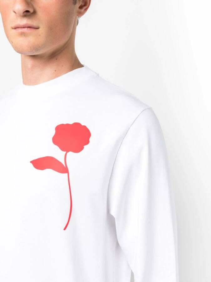Jacquemus T-shirt met roosprint Wit