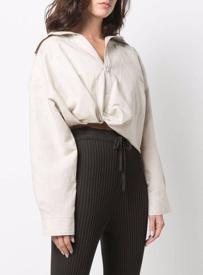 Jacquemus Cropped blouse Beige