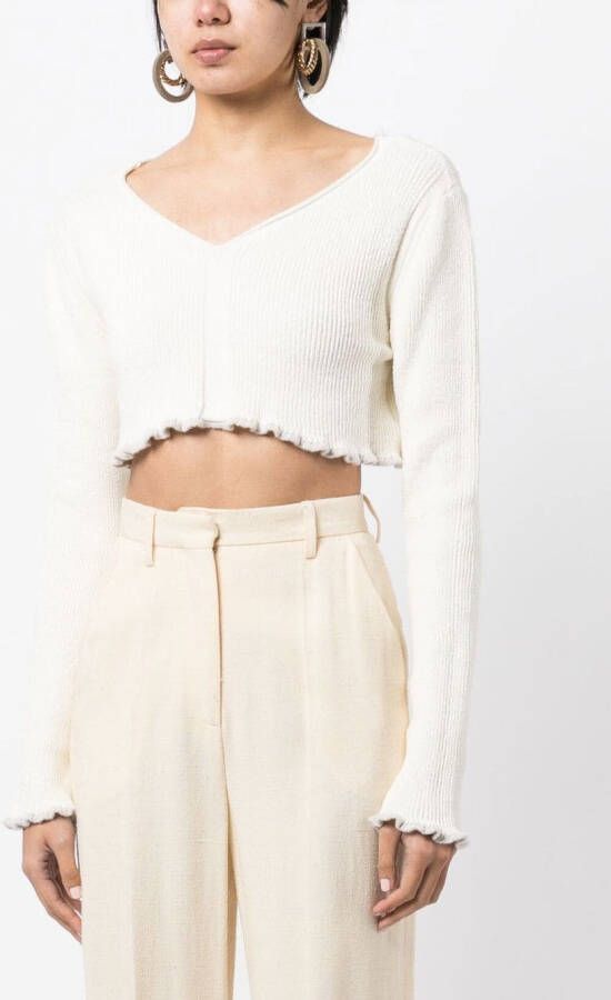 Jacquemus Cropped trui Wit