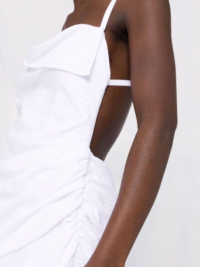 Jacquemus La Robe Saudade gedrapeerde mini-jurk Wit