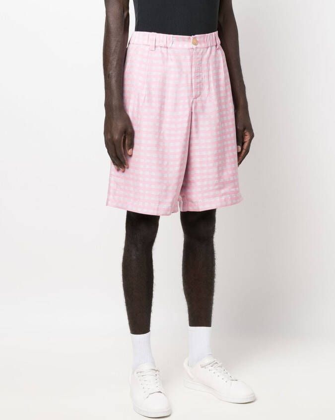 Jacquemus Geplooide shorts Roze