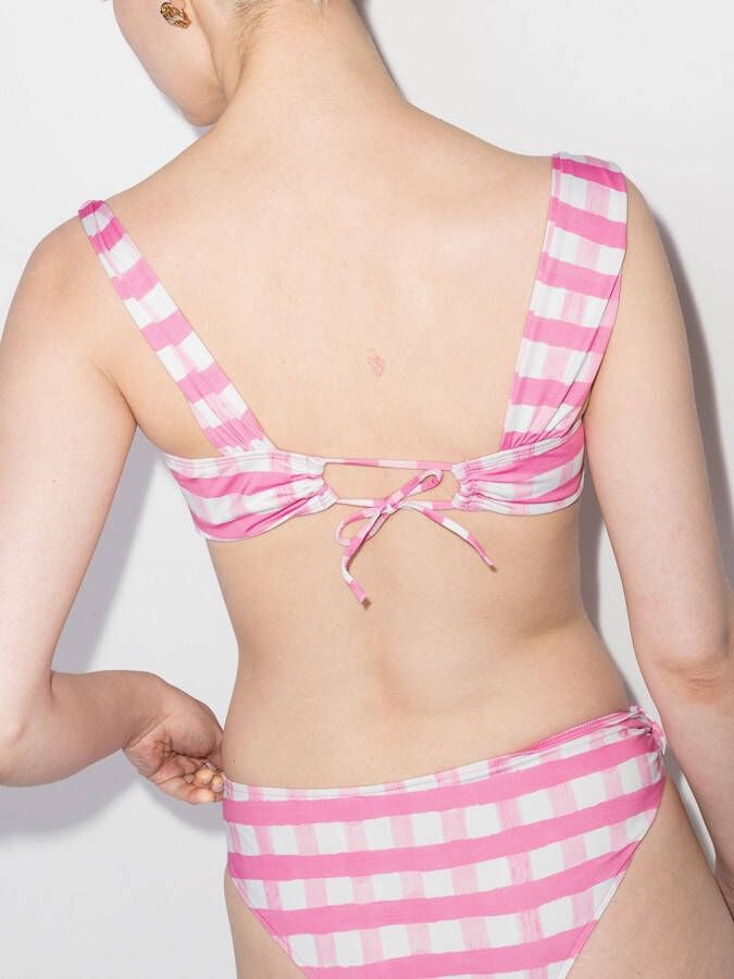 Jacquemus Geruite bikinitop Roze