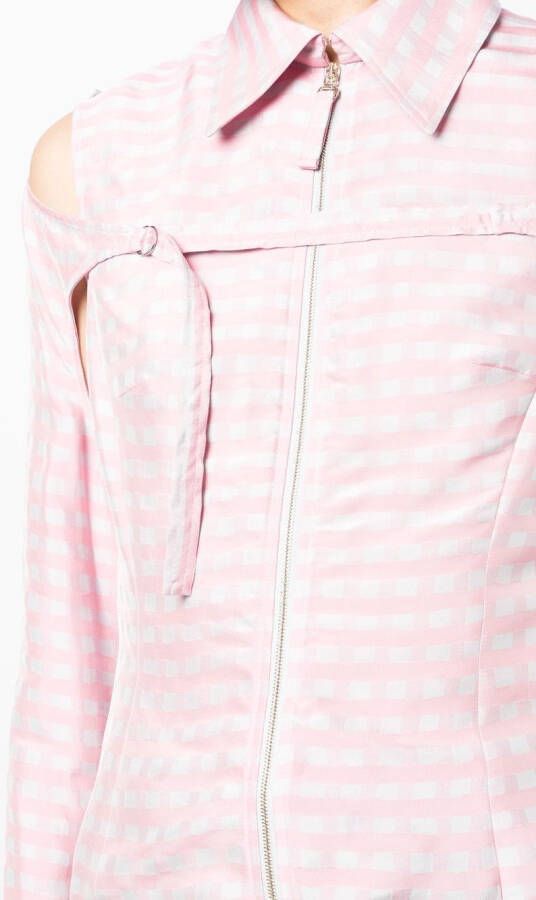 Jacquemus Geruite blouse Roze