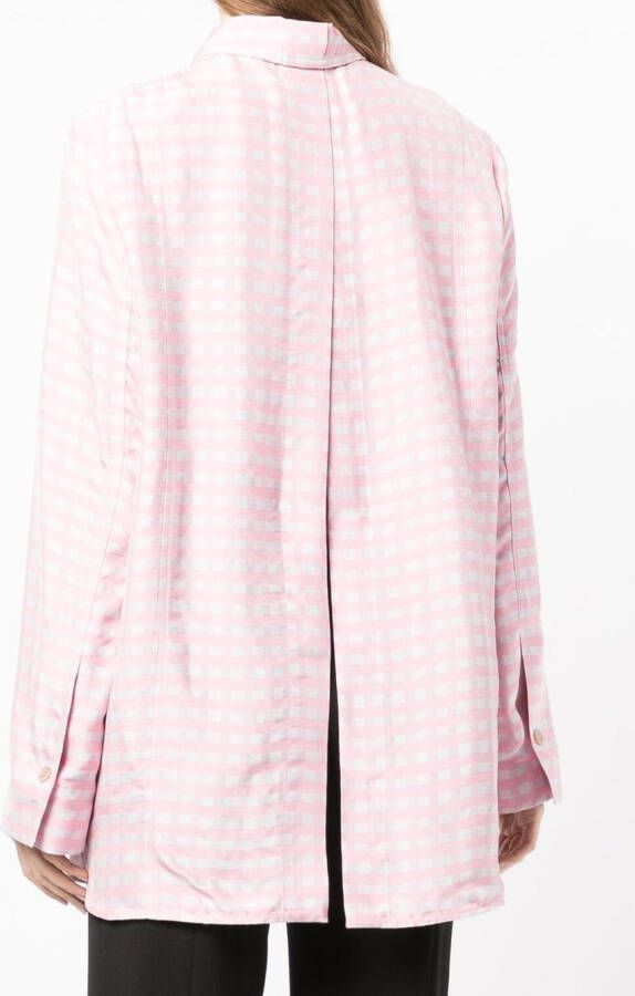 Jacquemus Geruite blouse Roze