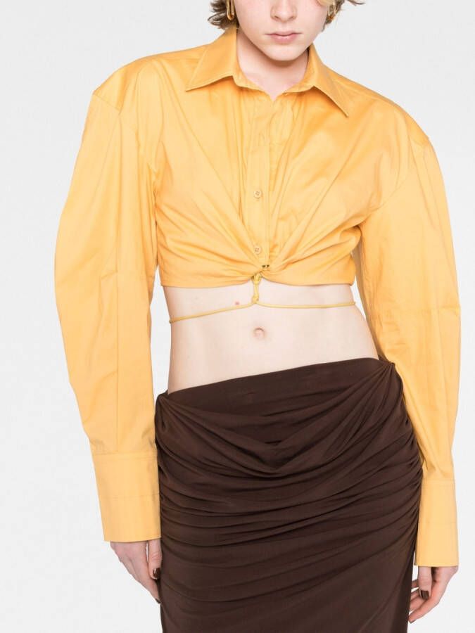 Jacquemus Cropped blouse Geel