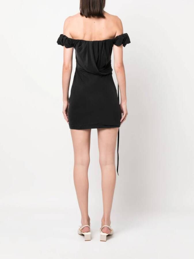 Jacquemus La Robe Ciceri gedrapeerde mini-jurk Zwart