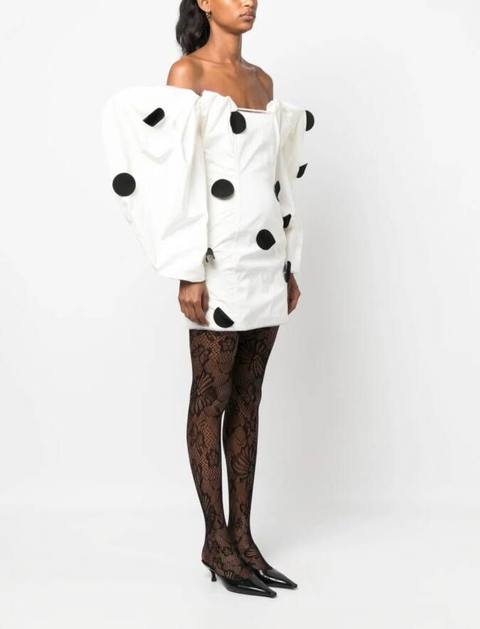 Jacquemus Mini-jurk van katoenmix Wit