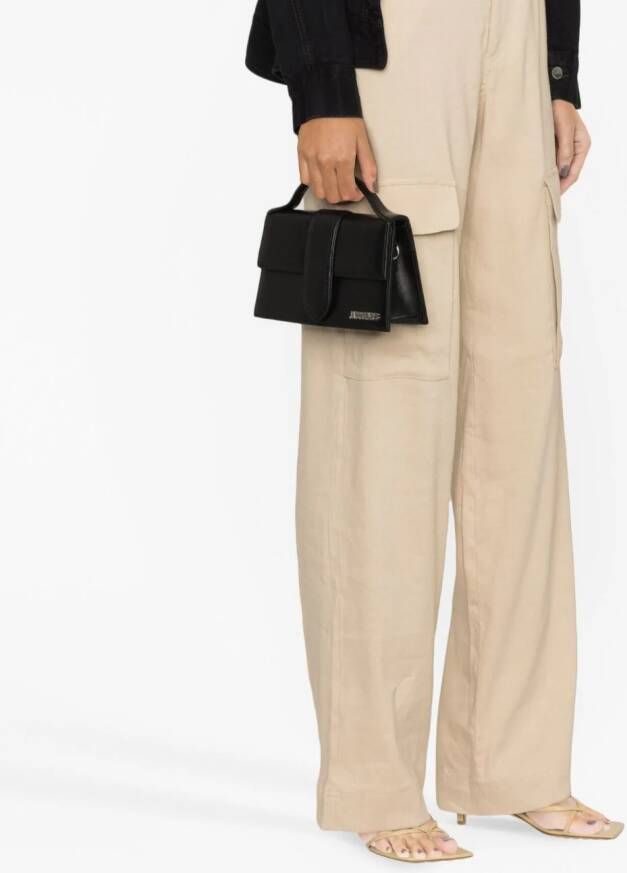 Jacquemus Le Grand Bambino suède shopper Zwart